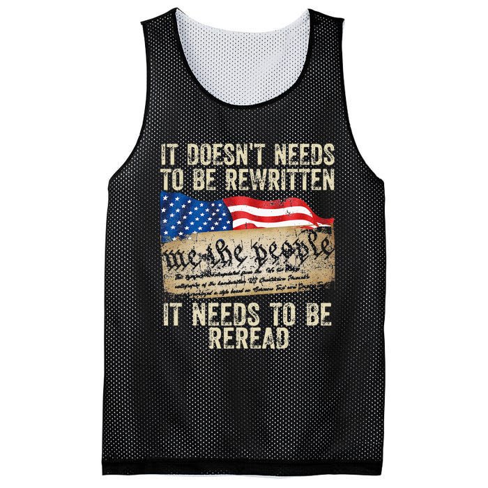 It Doesnt Need To Be Rewritten Constitution Flag Usa Mesh Reversible Basketball Jersey Tank