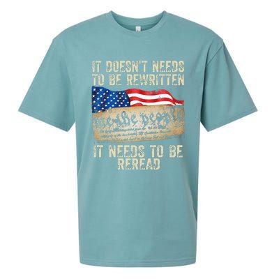 It Doesnt Need To Be Rewritten Constitution Flag Usa Sueded Cloud Jersey T-Shirt