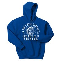 I DonT Need Therapy Just Need To Go Fishing Bass Fishing Cool Gift Kids Hoodie