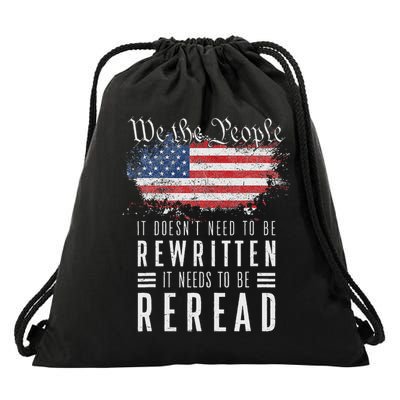 It Doesn't Need To Be Rewritten It Needs To Be Reread Drawstring Bag