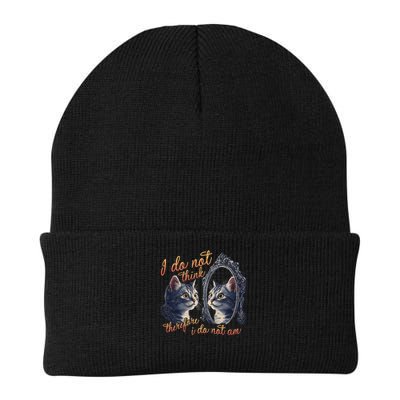 I Do Not Think Therefore I Do Not Am Cat Meme Mirror Cat Knit Cap Winter Beanie