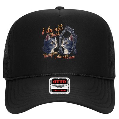 I Do Not Think Therefore I Do Not Am Cat Meme Mirror Cat Trucker Hat