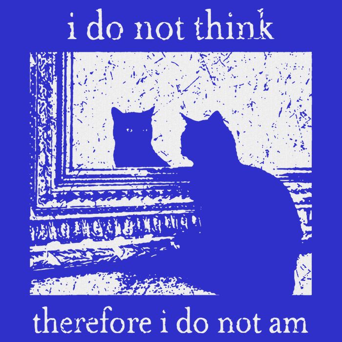 I Do Not Think Therefore I Do Not Am Cat Mousepad