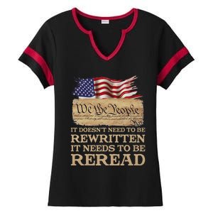 It DoesnT Need To Be Rewritten It Needs To Be Reread Ladies Halftime Notch Neck Tee