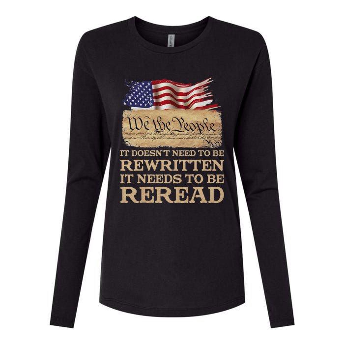 It DoesnT Need To Be Rewritten It Needs To Be Reread Womens Cotton Relaxed Long Sleeve T-Shirt