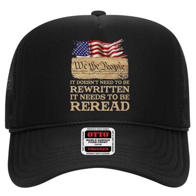 It DoesnT Need To Be Rewritten It Needs To Be Reread High Crown Mesh Back Trucker Hat