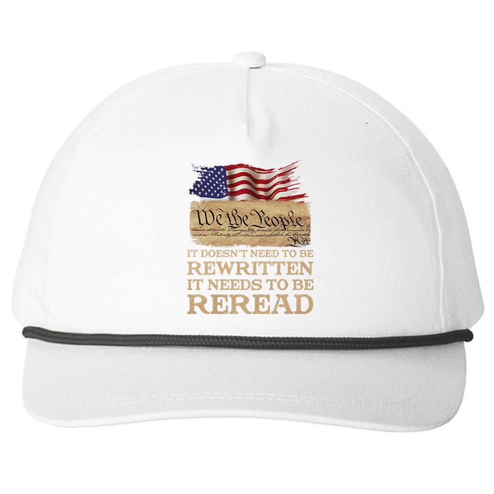 It DoesnT Need To Be Rewritten It Needs To Be Reread Snapback Five-Panel Rope Hat