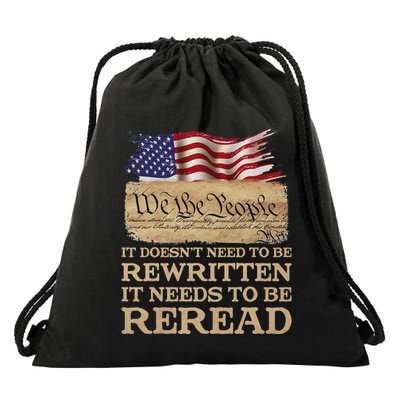 It DoesnT Need To Be Rewritten It Needs To Be Reread Drawstring Bag