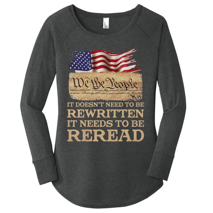 It DoesnT Need To Be Rewritten It Needs To Be Reread Women's Perfect Tri Tunic Long Sleeve Shirt