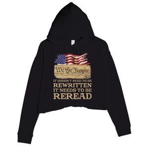 It DoesnT Need To Be Rewritten It Needs To Be Reread Crop Fleece Hoodie