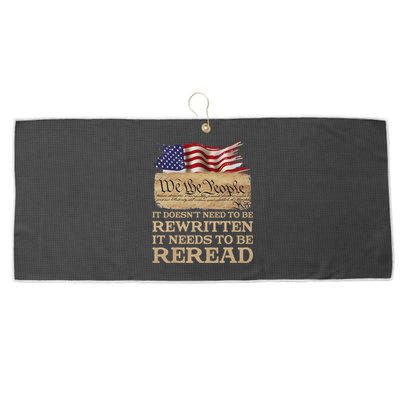 It DoesnT Need To Be Rewritten It Needs To Be Reread Large Microfiber Waffle Golf Towel