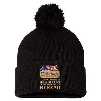 It DoesnT Need To Be Rewritten It Needs To Be Reread Pom Pom 12in Knit Beanie