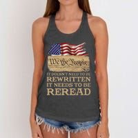 It DoesnT Need To Be Rewritten It Needs To Be Reread Women's Knotted Racerback Tank