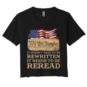 It DoesnT Need To Be Rewritten It Needs To Be Reread Women's Crop Top Tee