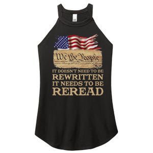 It DoesnT Need To Be Rewritten It Needs To Be Reread Women's Perfect Tri Rocker Tank