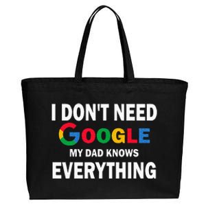 I Dont Need Google My Dad Knows Everything Funny Cotton Canvas Jumbo Tote