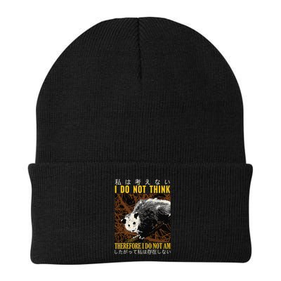 I Do Not Think Therefore I Do Not Am Possum Opossum Japanese Knit Cap Winter Beanie