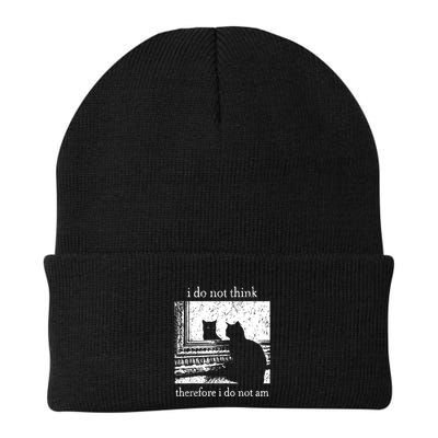 I Do Not Think Therefore I Do Not Am Cat Meme Knit Cap Winter Beanie