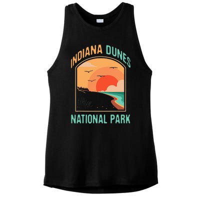 Indiana Dunes National Park Us Gift Ladies PosiCharge Tri-Blend Wicking Tank