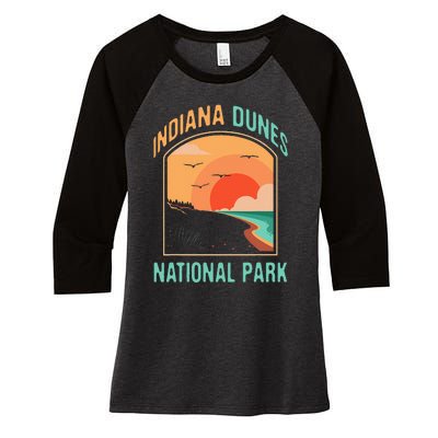 Indiana Dunes National Park Us Gift Women's Tri-Blend 3/4-Sleeve Raglan Shirt