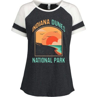 Indiana Dunes National Park Us Gift Enza Ladies Jersey Colorblock Tee