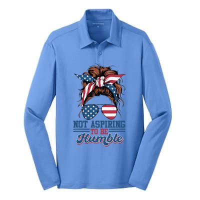 I Do Not Aspire To Be Humble Kamala Harris 2024 Silk Touch Performance Long Sleeve Polo