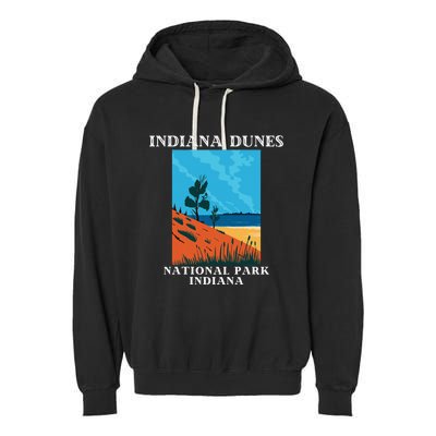 Indiana Dunes National Park Indiana Lake Michigan Garment-Dyed Fleece Hoodie