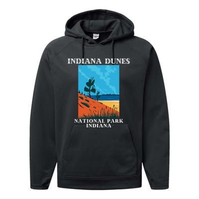 Indiana Dunes National Park Indiana Lake Michigan Performance Fleece Hoodie