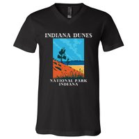 Indiana Dunes National Park Indiana Lake Michigan V-Neck T-Shirt