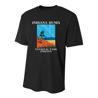 Indiana Dunes National Park Indiana Lake Michigan Youth Performance Sprint T-Shirt