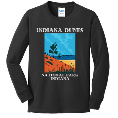 Indiana Dunes National Park Indiana Lake Michigan Kids Long Sleeve Shirt