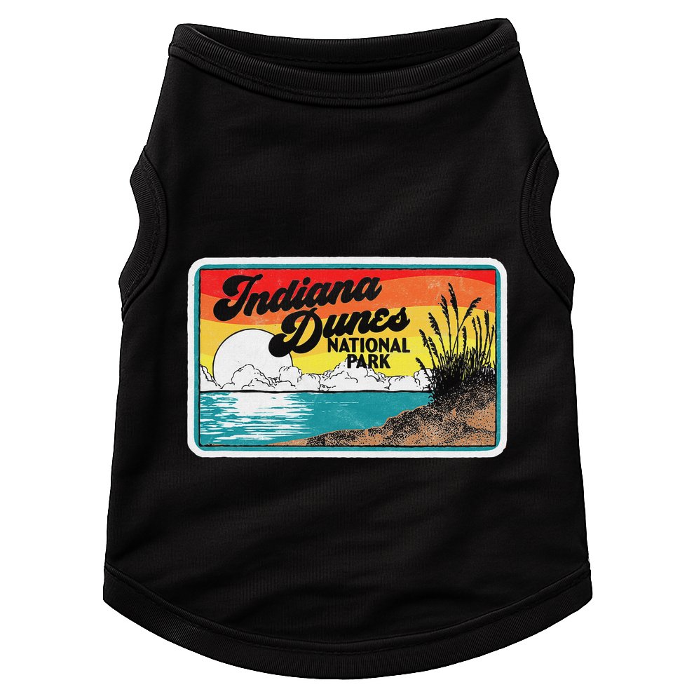 Indiana Dunes National Park Retro Vintage 80S Graphic Doggie Tank