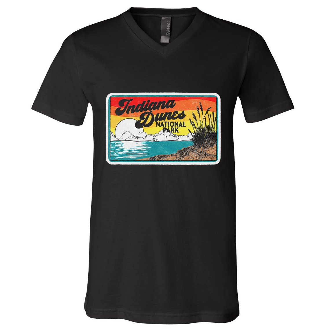 Indiana Dunes National Park Retro Vintage 80S Graphic V-Neck T-Shirt