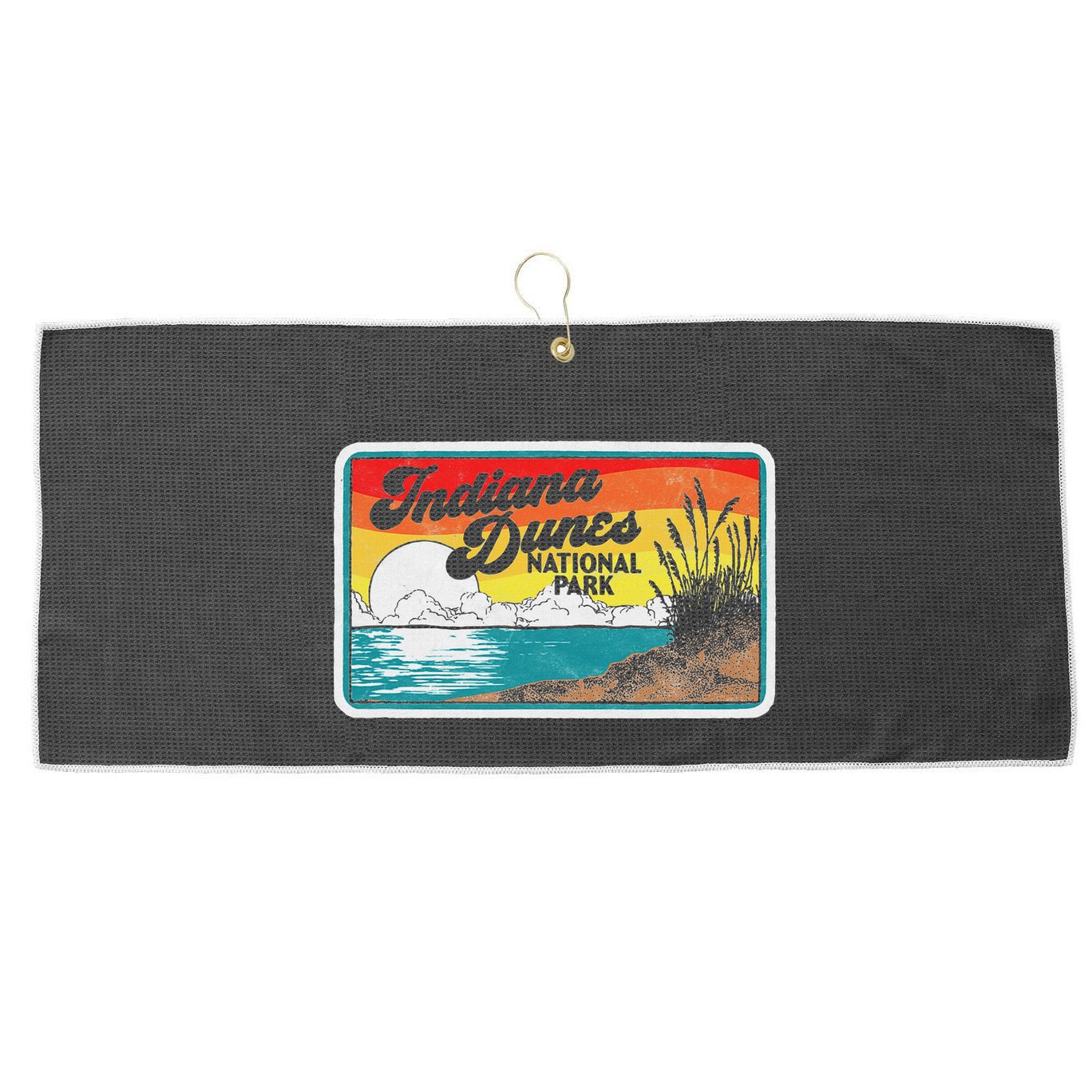 Indiana Dunes National Park Retro Vintage 80S Graphic Large Microfiber Waffle Golf Towel