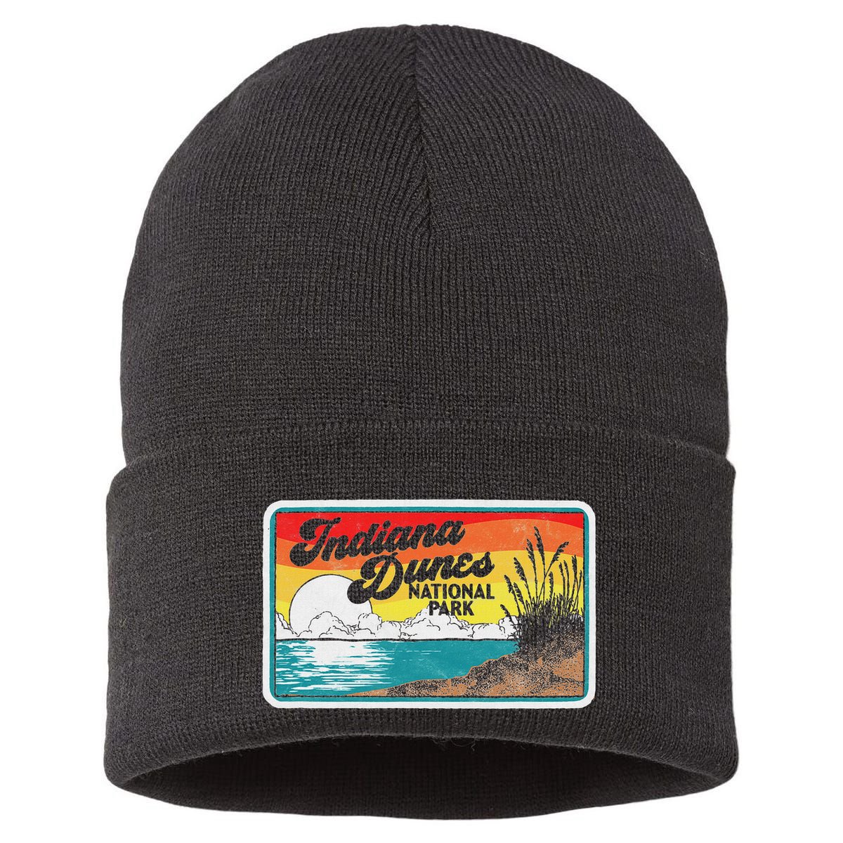 Indiana Dunes National Park Retro Vintage 80S Graphic Sustainable Knit Beanie