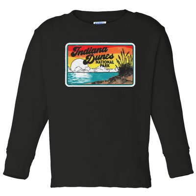 Indiana Dunes National Park Retro Vintage 80S Graphic Toddler Long Sleeve Shirt