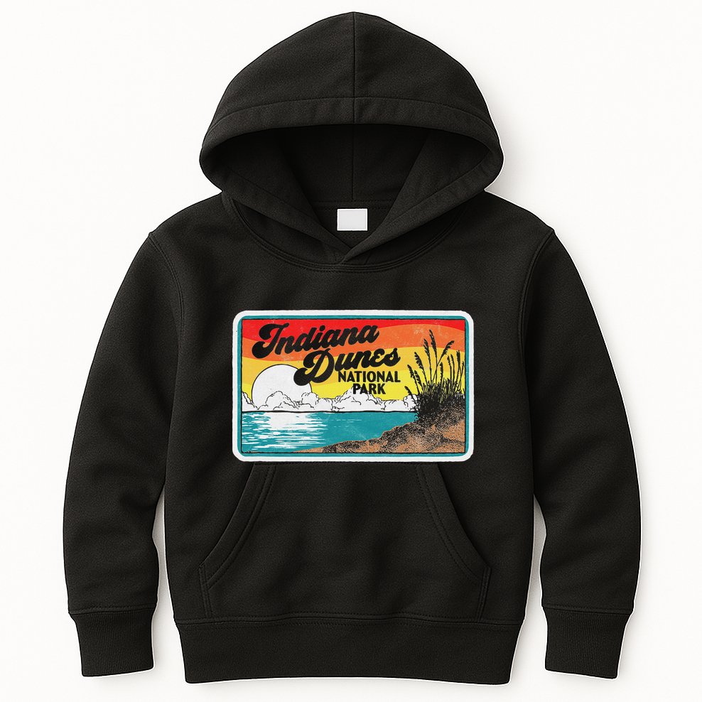 Indiana Dunes National Park Retro Vintage 80S Graphic Kids Hoodie