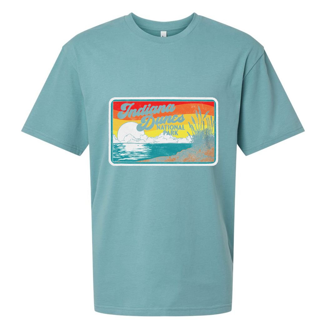 Indiana Dunes National Park Retro Vintage 80S Graphic Sueded Cloud Jersey T-Shirt