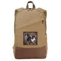 I Do Not Think Therefore I Do Not Am Cat Meme Cotton Canvas Backpack