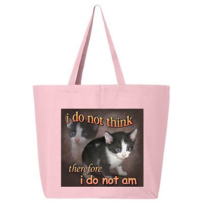 I Do Not Think Therefore I Do Not Am Cat Meme 25L Jumbo Tote