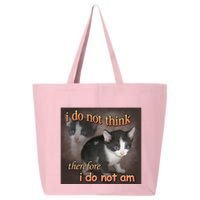 I Do Not Think Therefore I Do Not Am Cat Meme 25L Jumbo Tote