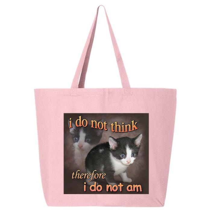 I Do Not Think Therefore I Do Not Am Cat Meme 25L Jumbo Tote