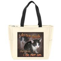I Do Not Think Therefore I Do Not Am Cat Meme Zip Tote Bag
