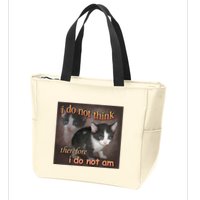I Do Not Think Therefore I Do Not Am Cat Meme Zip Tote Bag