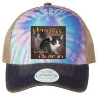 I Do Not Think Therefore I Do Not Am Cat Meme Legacy Tie Dye Trucker Hat