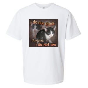 I Do Not Think Therefore I Do Not Am Cat Meme Sueded Cloud Jersey T-Shirt