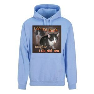 I Do Not Think Therefore I Do Not Am Cat Meme Unisex Surf Hoodie