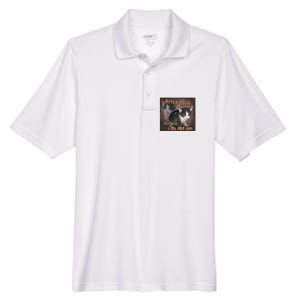 I Do Not Think Therefore I Do Not Am Cat Meme Men's Origin Performance Pique Polo