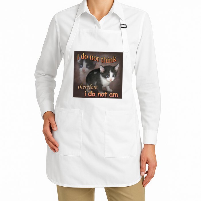 I Do Not Think Therefore I Do Not Am Cat Meme Apron