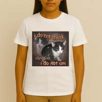 I Do Not Think Therefore I Do Not Am Cat Meme T-Shirt